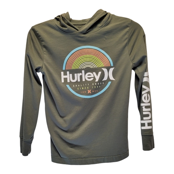 Hurley Other - Hurley Kids Green Hoodie Sweatshirt with Logo - Size S (8-10)